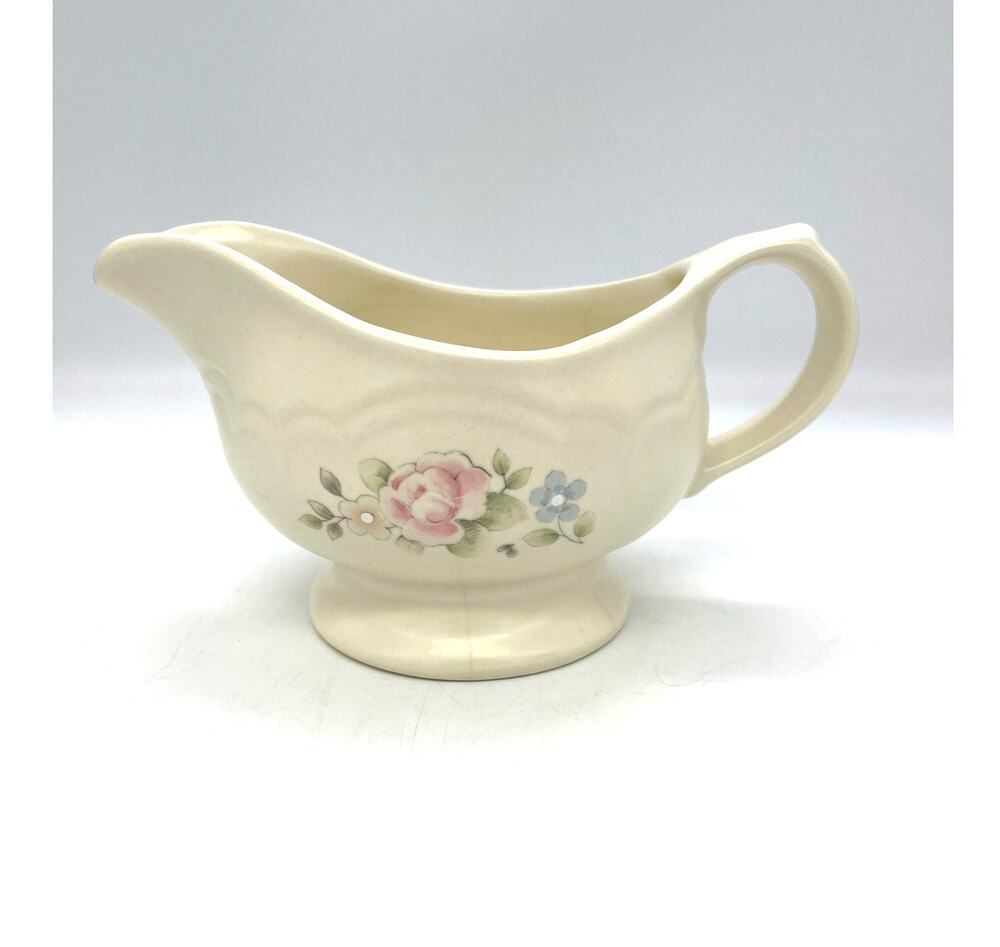 Vintage Pfaltzgraff Tea Rose Gravy Boat Stoneware USA